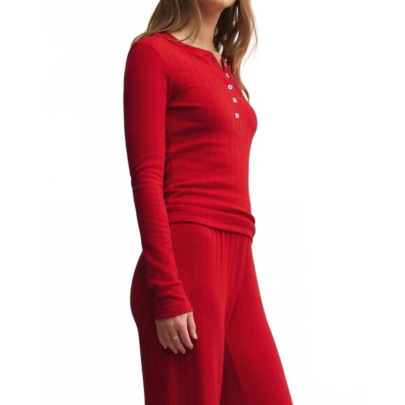 NEW Z SUPPLY holly pointelle top in red - Picture 4 of 4